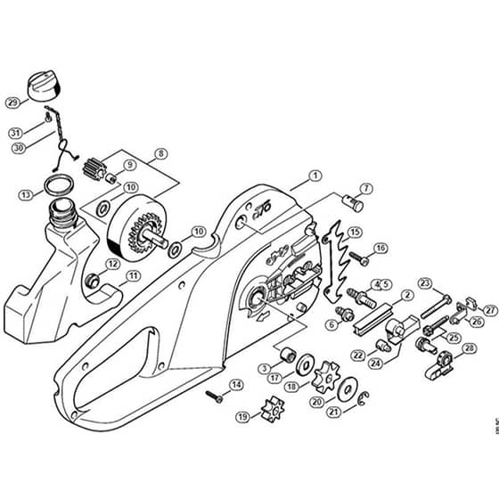 Genuine Stihl MSE200 C-BQ / D - Handle housing