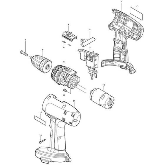 Makita MT065 - Cordless Driver Drill - Power Tool Diagram
