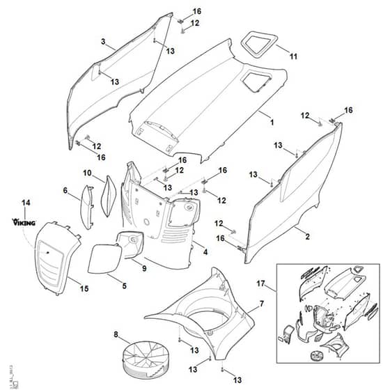 Viking MT4097.0 SX - Engine Hood - Parts Diagram