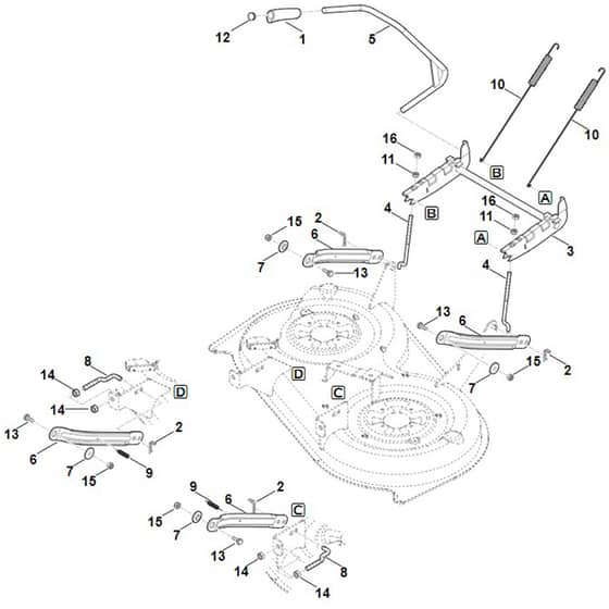 Viking MT4097.0 SX - Height Adjustment - Parts Diagram