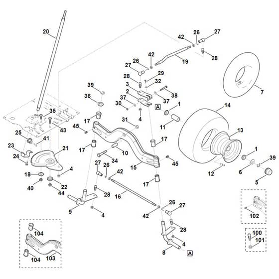 Viking MT4097.0 SX - Steering, Front Wheel - Parts Diagram