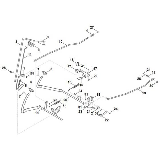 Viking MT4097.1 SX - Brake, Parking Brake, Control Lever - Parts Diagram