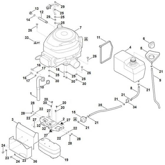Viking MT4097.1 SX - Engine, Tank - Parts Diagram