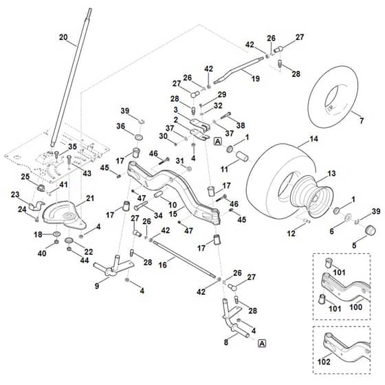 Viking MT4097.1 SX - Steering, Front Wheel - Parts Diagram