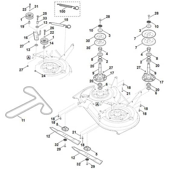 Viking MT4112.1 S - Blade Drive - Parts Diagram