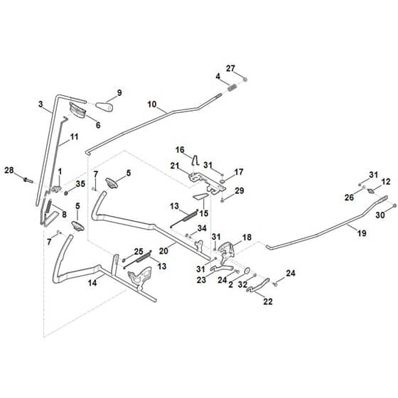 Viking MT4112.1 S - Brake, Parking Brake, Control Lever - Parts Diagram