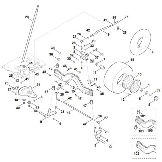 Viking MT4112.1 S - Steering, Front Wheel - Parts Diagram