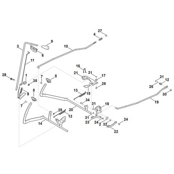 Viking MT4112.1 SZ - Brake, Parking Brake, Control Lever - Parts Diagram