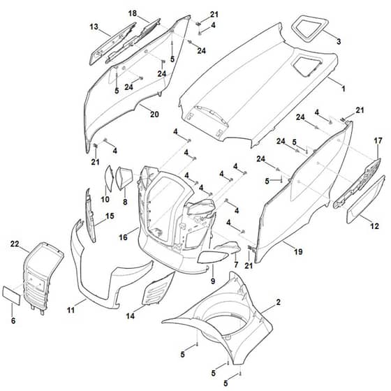 Viking MT4112.1 SZ - Engine Hood - Parts Diagram
