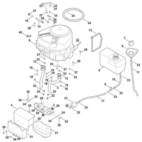Viking MT4112.1 SZ - Engine, Tank - Parts Diagram