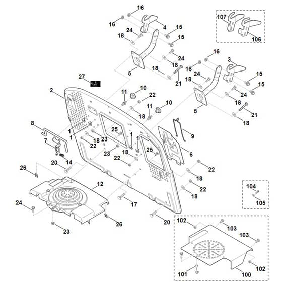 Viking MT5097.0 - Back Panel - Parts Diagram