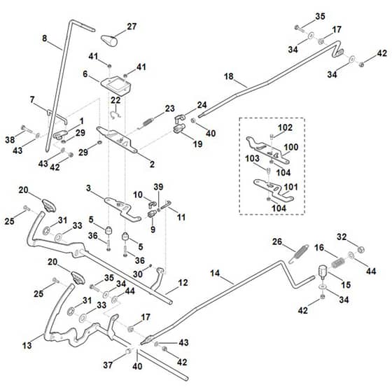 Viking MT5097.0 C - Brake And Gearbox Control - Parts Diagram