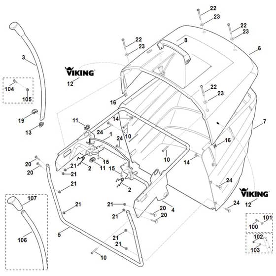 Viking MT5097.0 C - Grass Catcher Bag - Parts Diagram