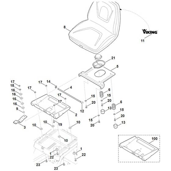 Viking MT5097.0 C - Seat - Parts Diagram