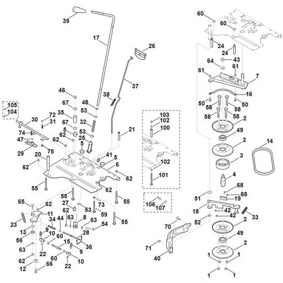 Viking MT5097.0 K - Blade Brake Clutch, Parking Brake - Parts Diagram