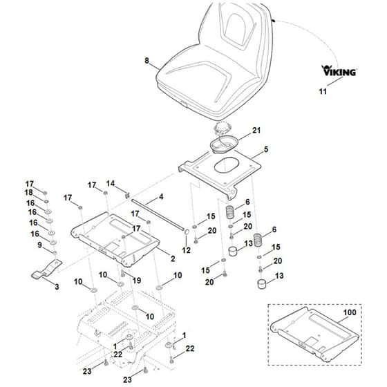 Viking MT5097.0 K - Seat - Parts Diagram
