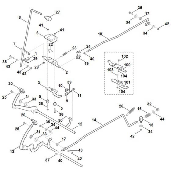 Viking MT5097.0 Z - Brake And Gearbox Control - Parts Diagram