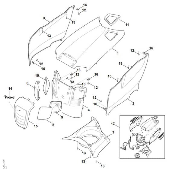 Viking MT5097.0 Z - Engine Hood - Parts Diagram