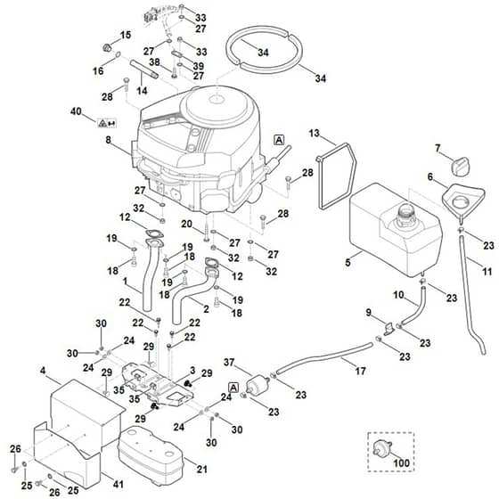 Viking MT5097.0 Z - Engine, Tank - Parts Diagram