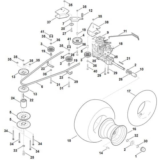 Viking MT5097.0 Z - Gearbox, Rear Wheel - Parts Diagram