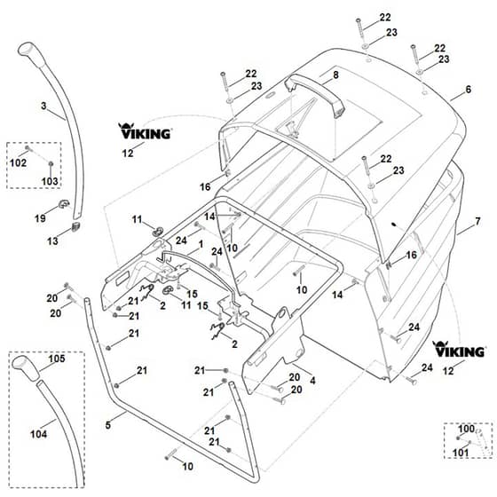 Viking MT5097.0 Z - Grass Catcher Bag - Parts Diagram