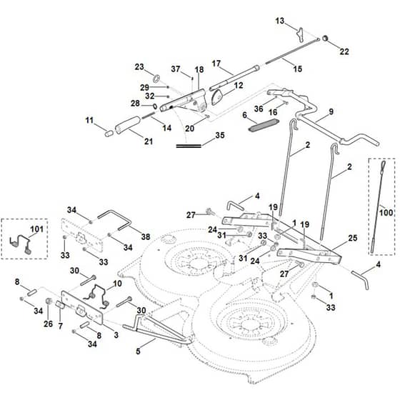 Viking MT5097.0 Z - Height Adjustment - Parts Diagram