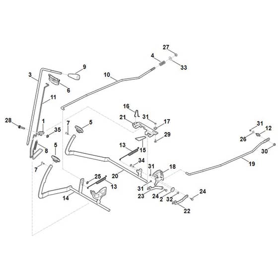 Viking MT5097.1 - Brake, Parking Brake, Control Lever - Parts Diagram