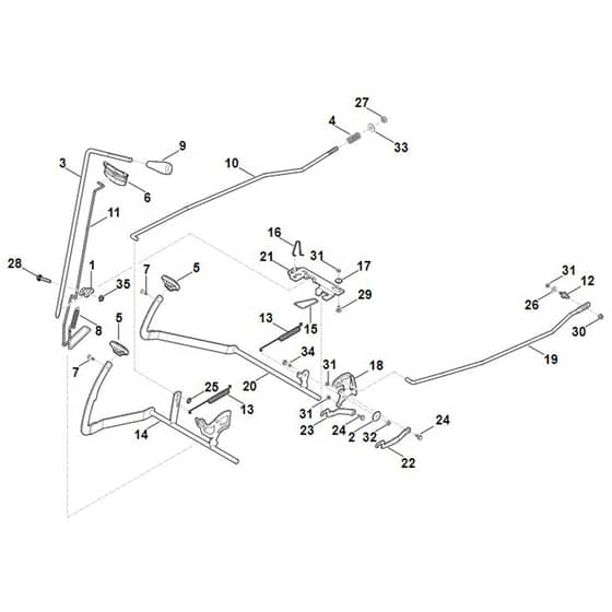 Viking MT5097.1 C - Brake, Parking Brake, Control Lever - Parts Diagram
