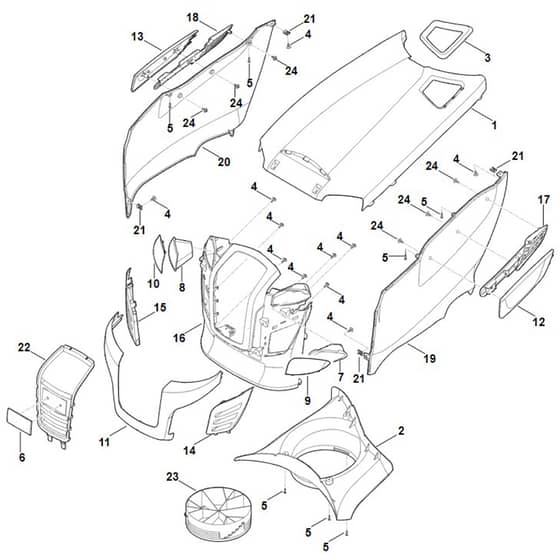 Viking MT5097.1 C - Engine Hood - Parts Diagram