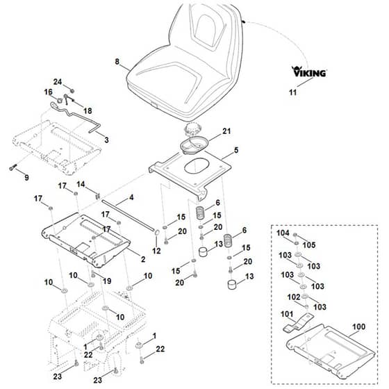 Viking MT5097.1 C - Seat - Parts Diagram