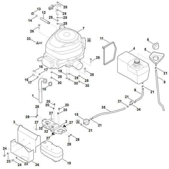 Viking MT5097.1 - Engine, Tank - Parts Diagram