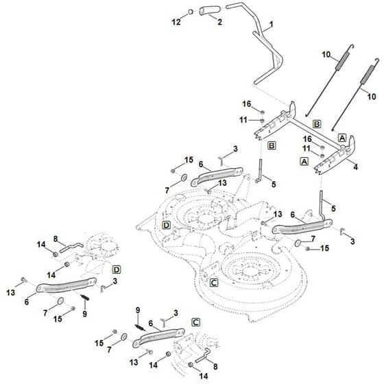 Viking MT5097.1 - Height Adjustment - Parts Diagram