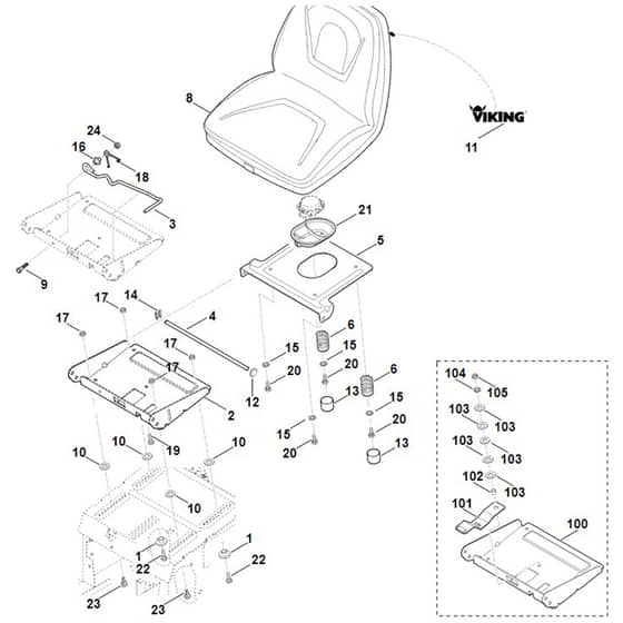 Viking MT5097.1 - Seat - Parts Diagram