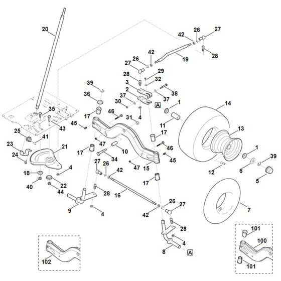 Viking MT5097.1 - Steering, Front Wheel - Parts Diagram