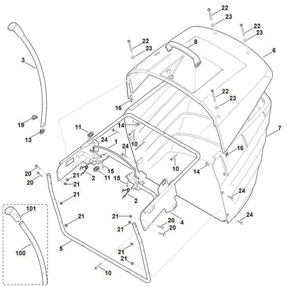 Viking MT5097.1 Z - Grass Catcher Bag - Parts Diagram