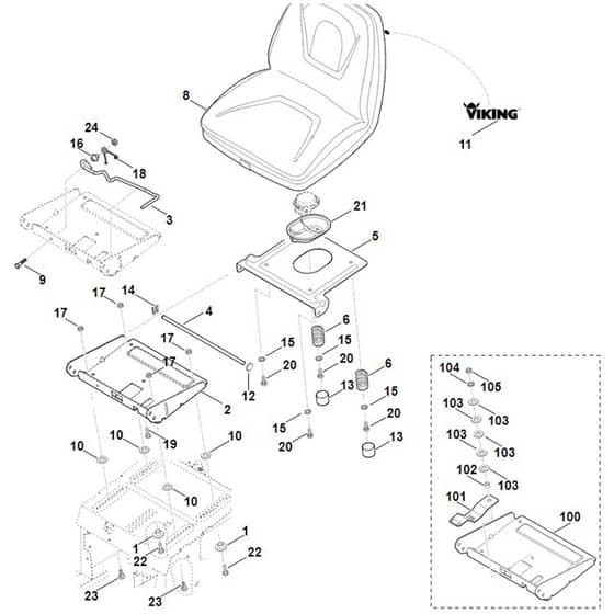 Viking MT5097.1 Z - Seat - Parts Diagram
