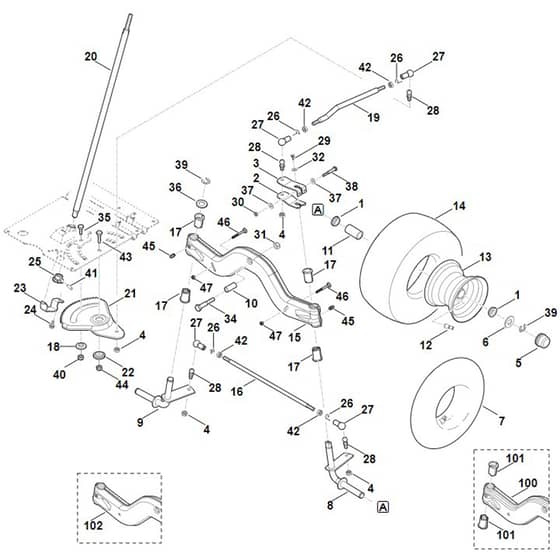 Viking MT5097.1 Z - Steering, Front Wheel - Parts Diagram