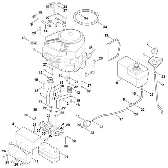 Viking MT5112.1 Z - Engine, Tank - Parts Diagram
