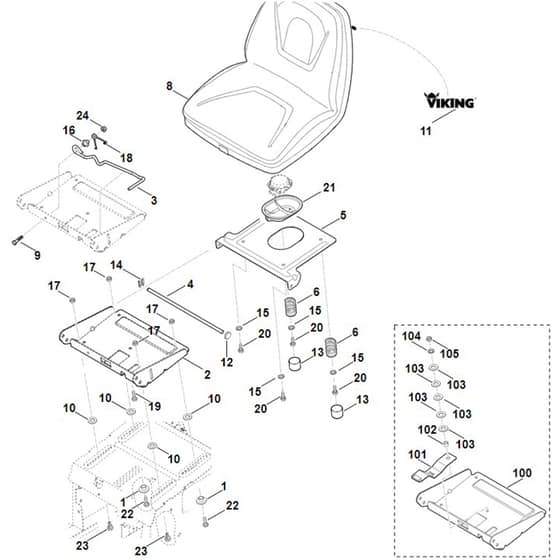 Viking MT5112.1 Z - Seat - Parts Diagram