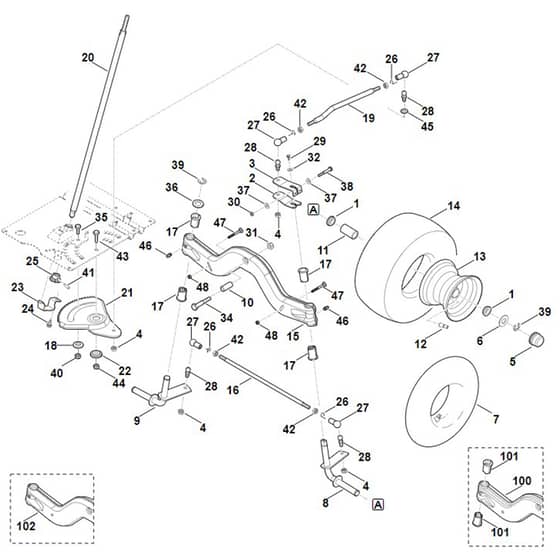 Viking MT5112.1 Z - Steering, Front Wheel - Parts Diagram