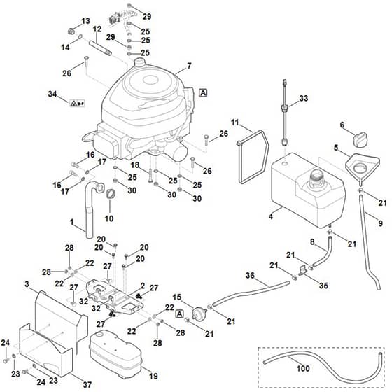 Viking MT6112.0 C - Engine, Tank - Parts Diagram