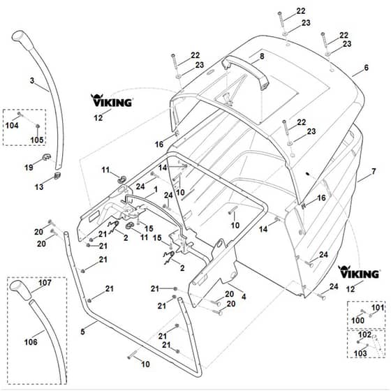 Viking MT6112.0 C - Grass Catcher Bag - Parts Diagram