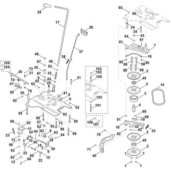 Viking MT6112.0 K - Blade Brake Clutch, Parking Brake - Parts Diagram