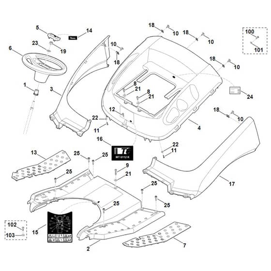 Viking MT6112.0 K - Cover - Parts Diagram