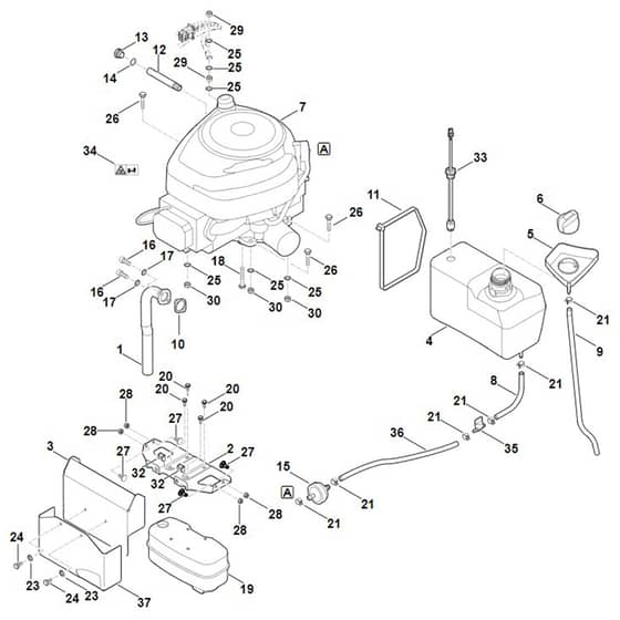Viking MT6112.1 C - Engine, Tank - Parts Diagram