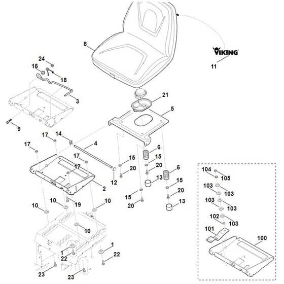 Viking MT6112.1 C - Seat - Parts Diagram