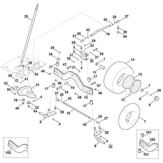 Viking MT6112.1 C - Steering, Front Wheel - Parts Diagram