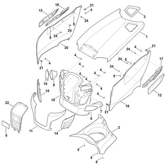 Viking MT6112.1 ZL - Engine Hood - Parts Diagram