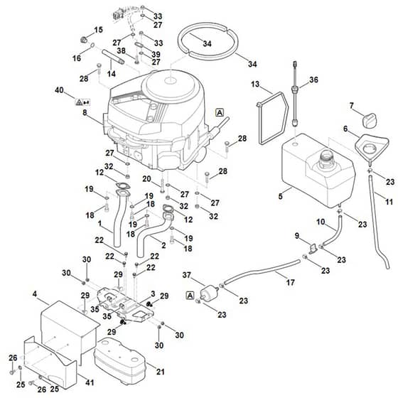 Viking MT6112.1 ZL - Engine, Tank - Parts Diagram