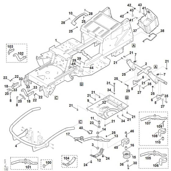 Viking MT6112.1 ZL - Frame - Parts Diagram